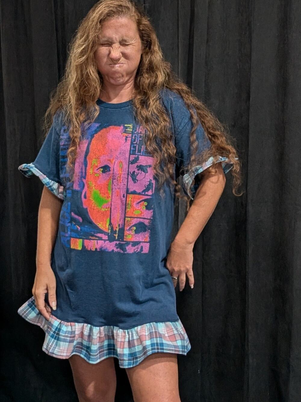 Upcycled Band Tee Dress - Alice in Chains Jar of Flies Blue